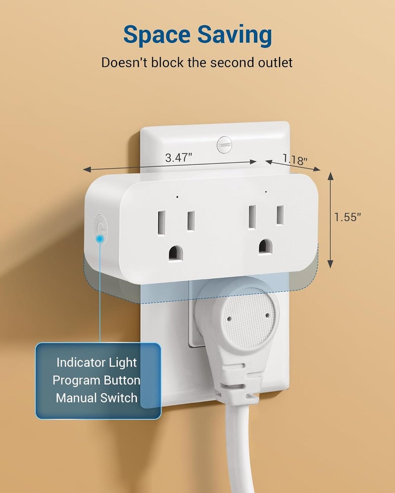 DEWENWILS Remote Control Outlet Wireless Light Switch, 2 Independent Control Sockets Electrical Remote Outlet Switch for Christmas Decoration, No Wiring,100 Ft Range - Image 4